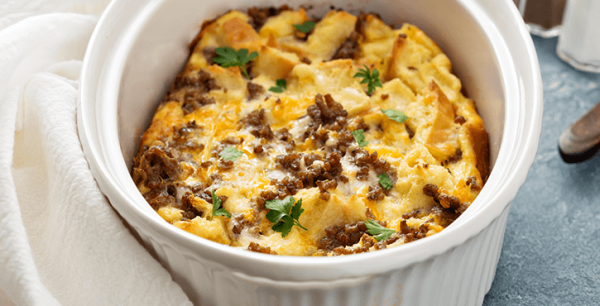 Sausage, Mushroom & Cheddar Cheese Bake Recipes | Vern's Cheese